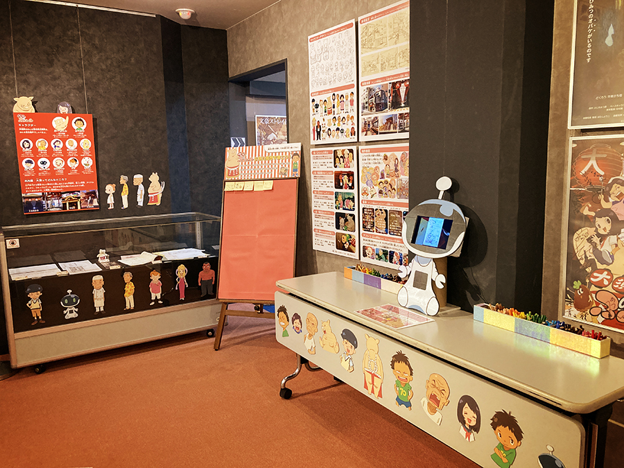 サイクロングラフィックスのショートアニメ展その３「大須のぶーちゃん」の展示コーナー